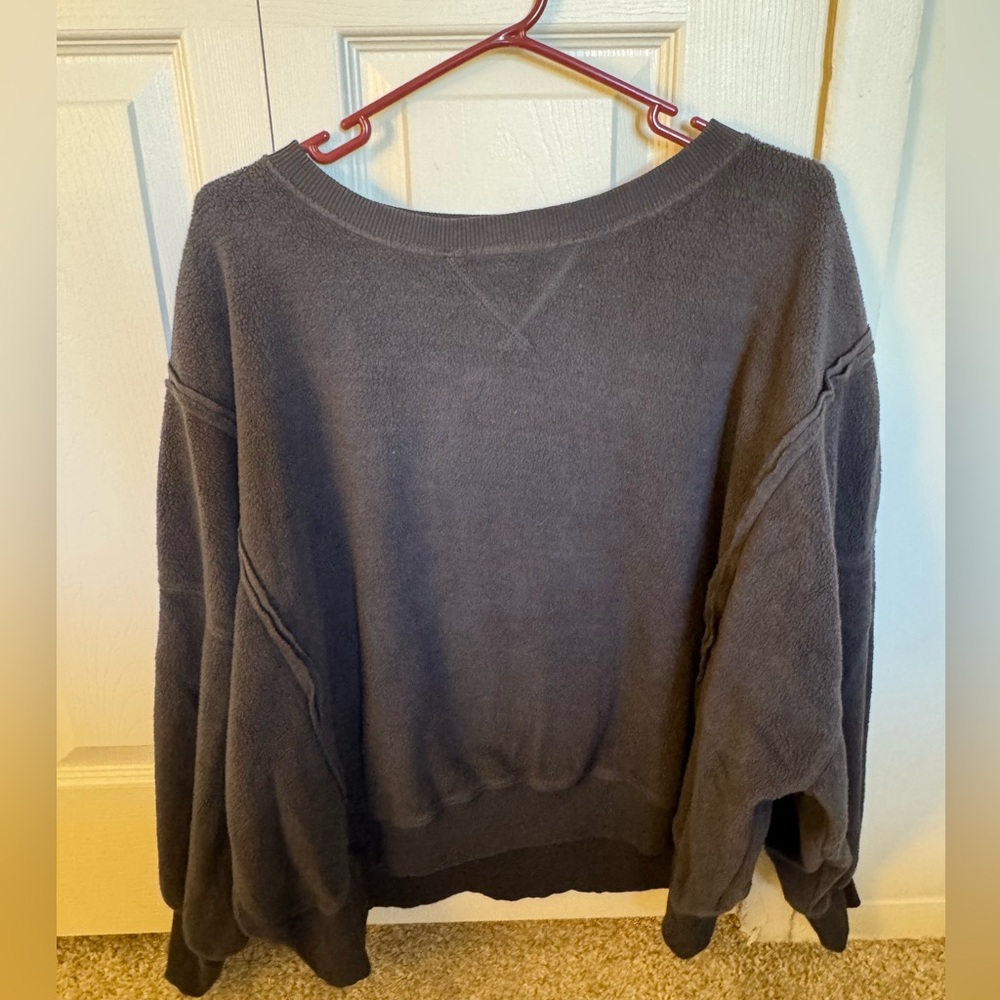 Aerie cropped grey crewneck